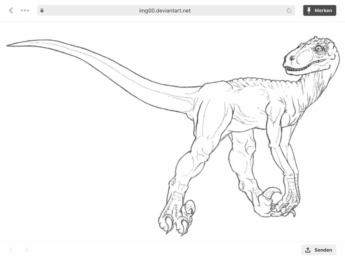 Colorful Velociraptor Coloring Page from Jurassic World