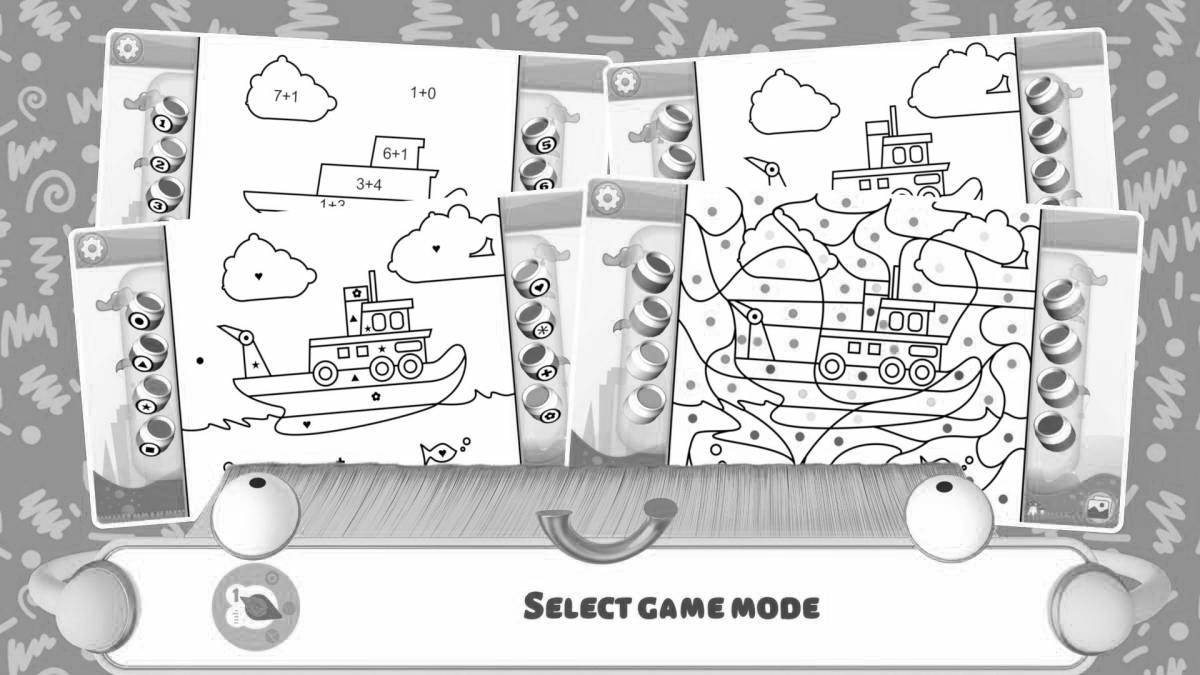 Color-radiant coloring page trashbox games