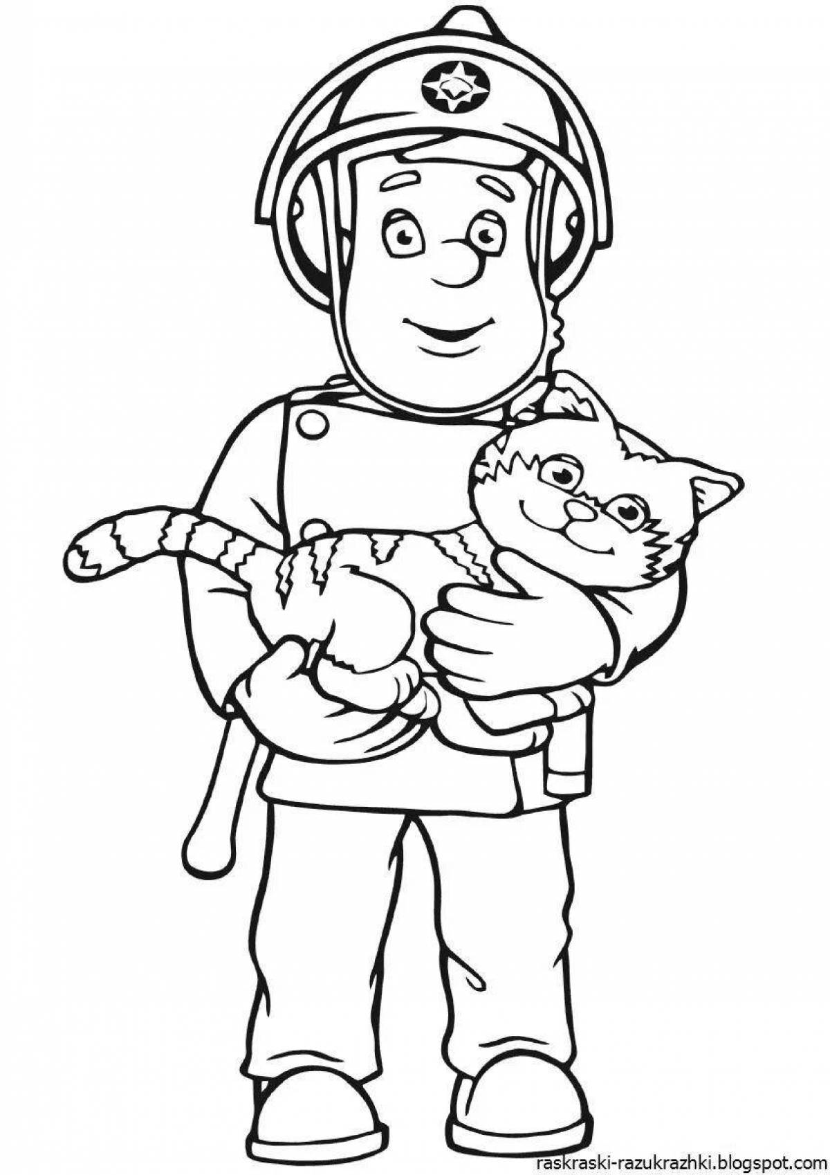 Fun drawing of a fireman for kids