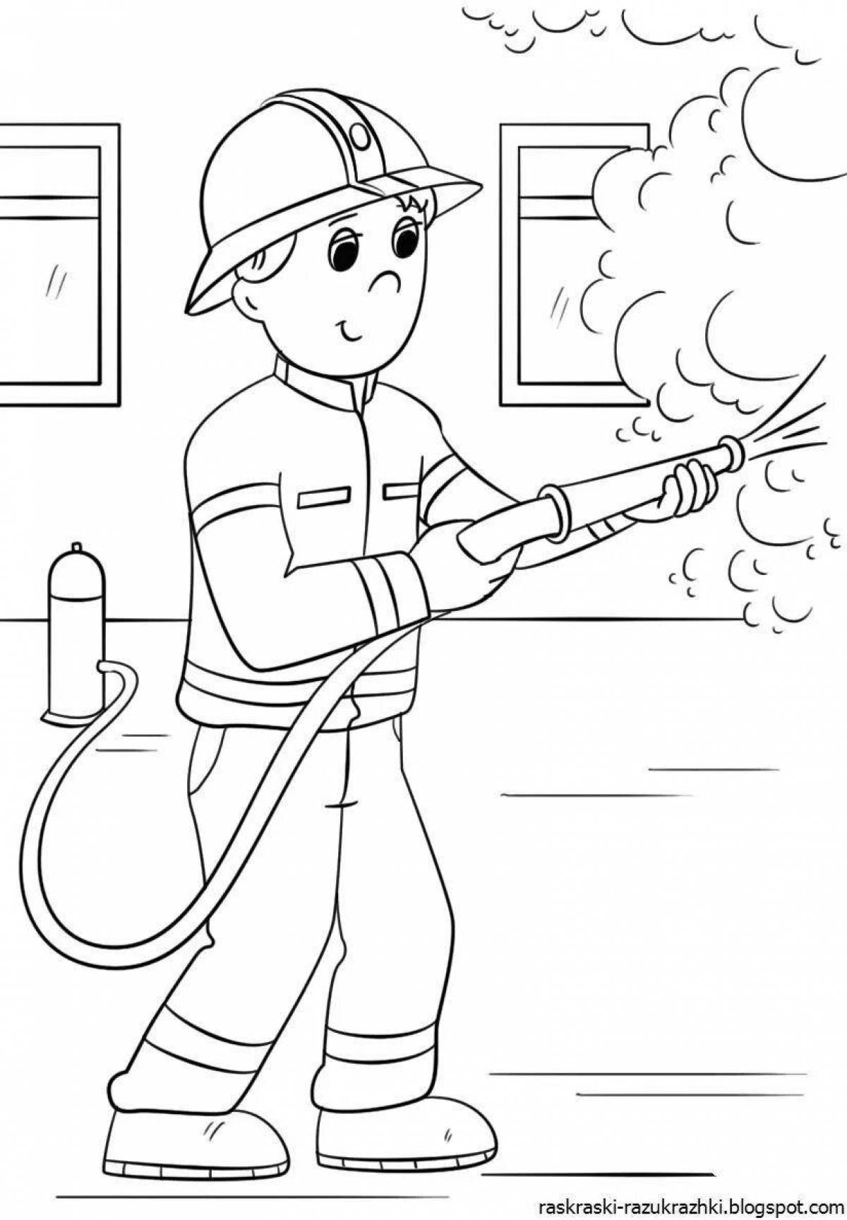 Adorable fireman drawing for kids