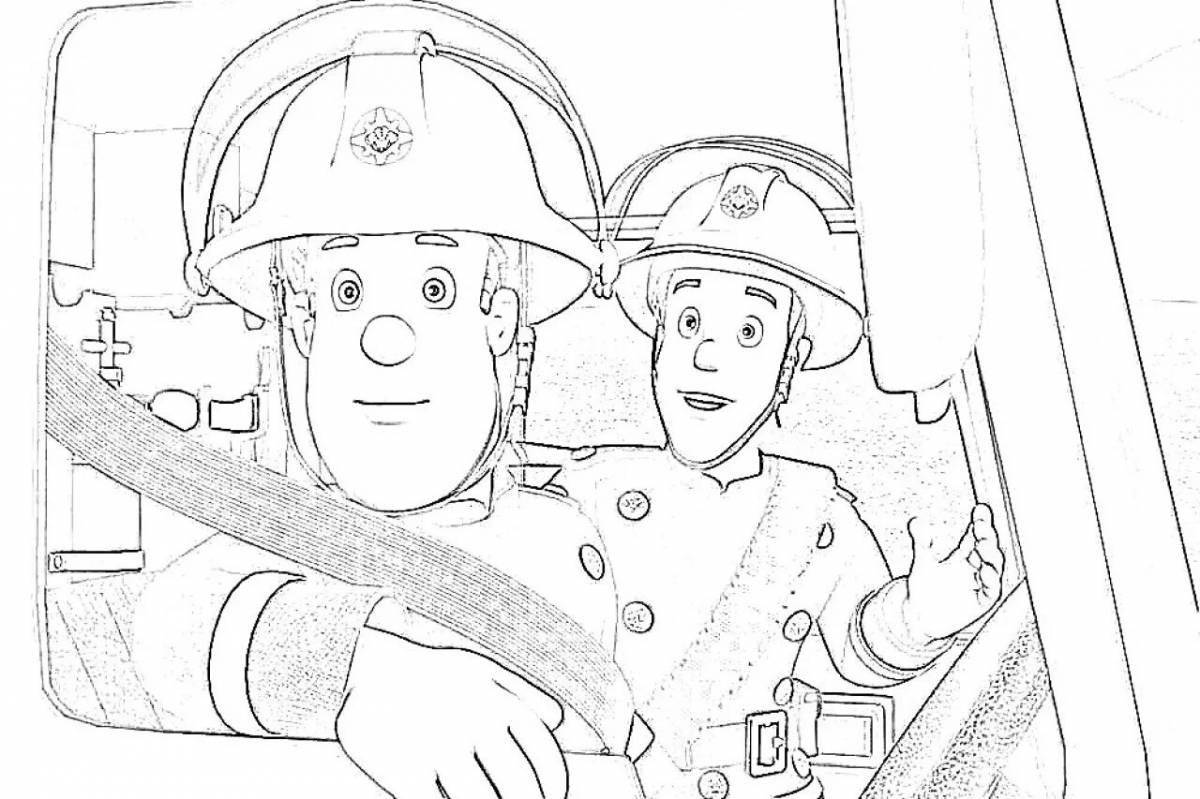 Привлекательный рисунок пожарного для детей