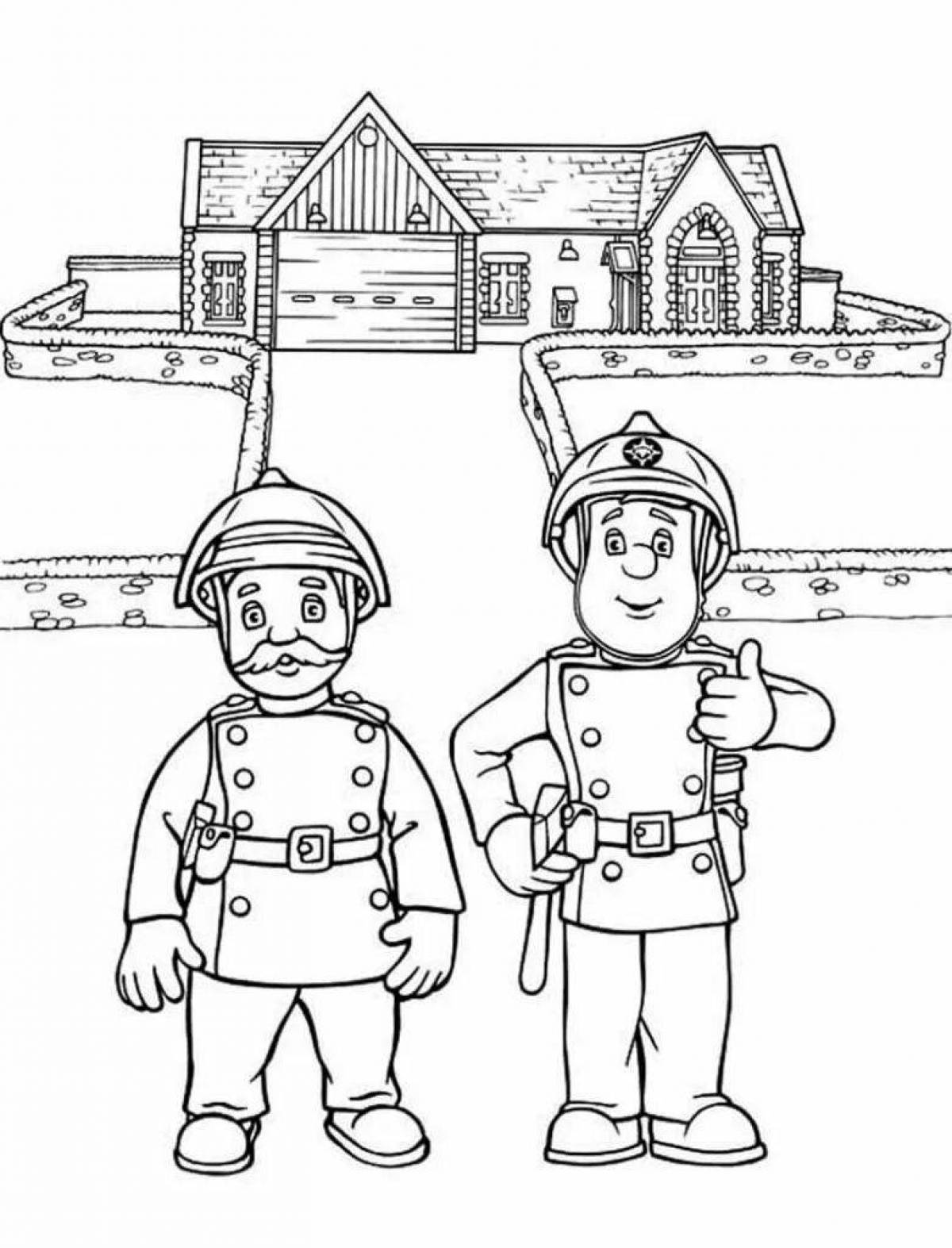 Cute fireman drawing for kids