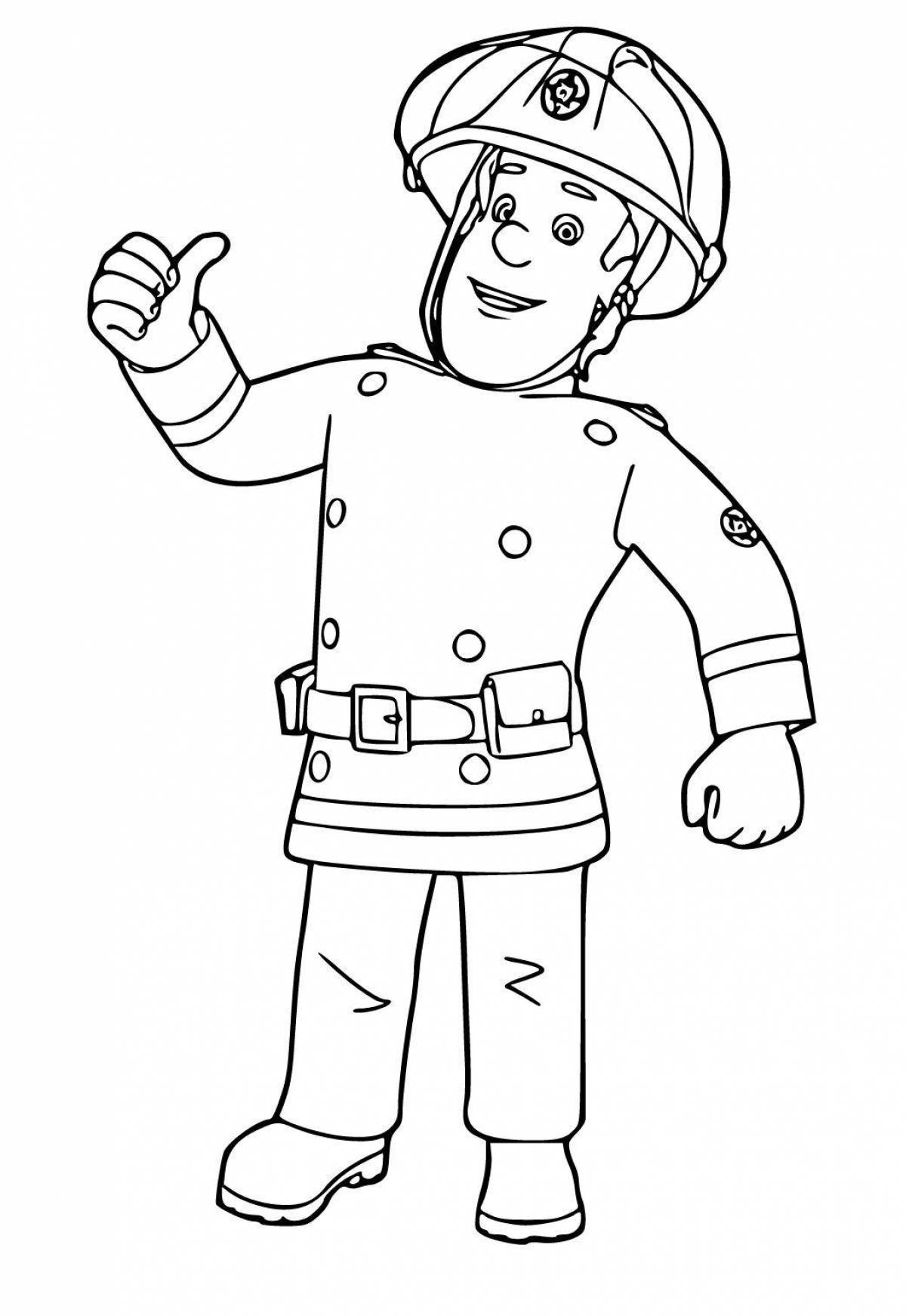 Exciting fireman drawing for kids