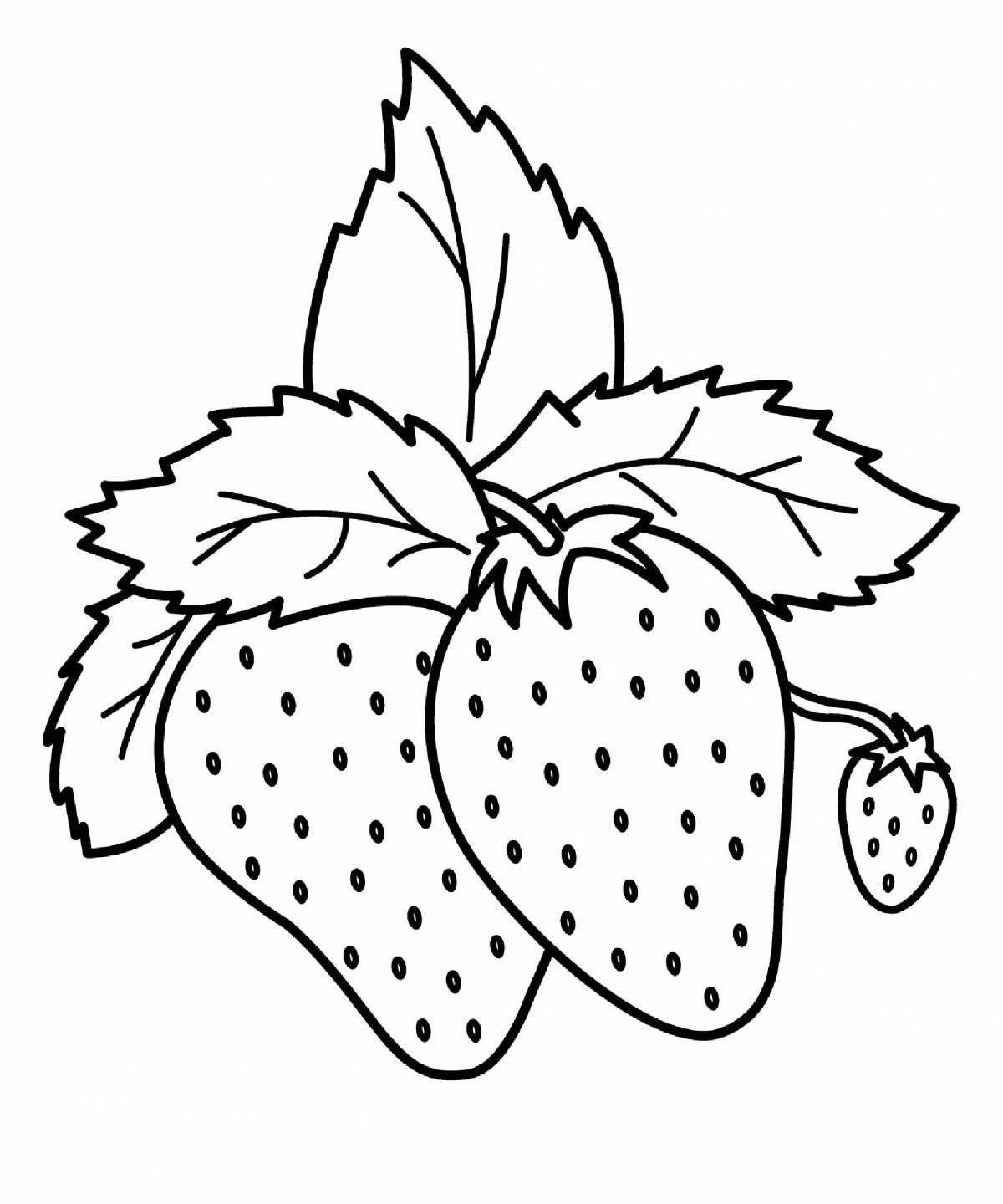 Trendy coloring pages with berries and fruits for kids