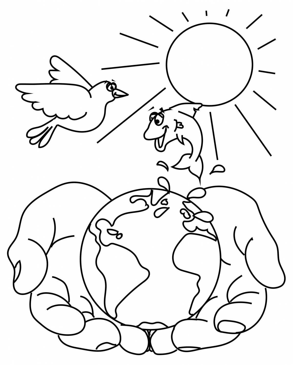Take care of nature coloring page