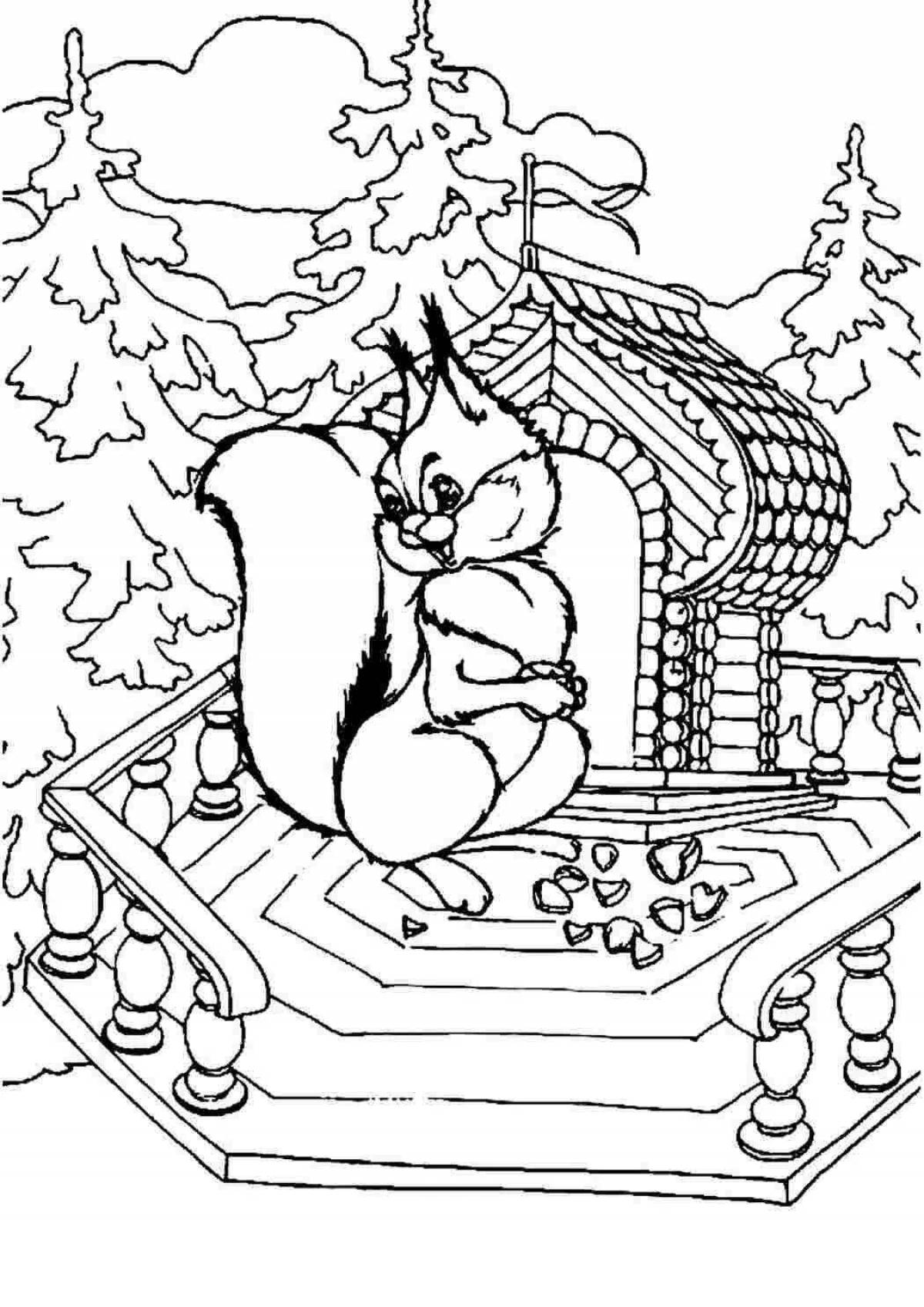 Coloring book Pushkin's charming fairy tale