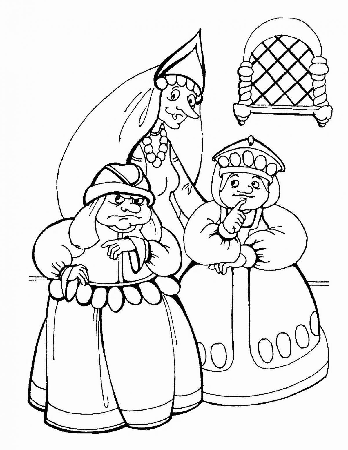 Coloring book Pushkin's fascinating fairy tale