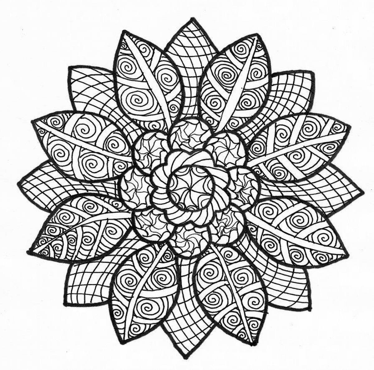 Color-bright coloring page for black gel pen