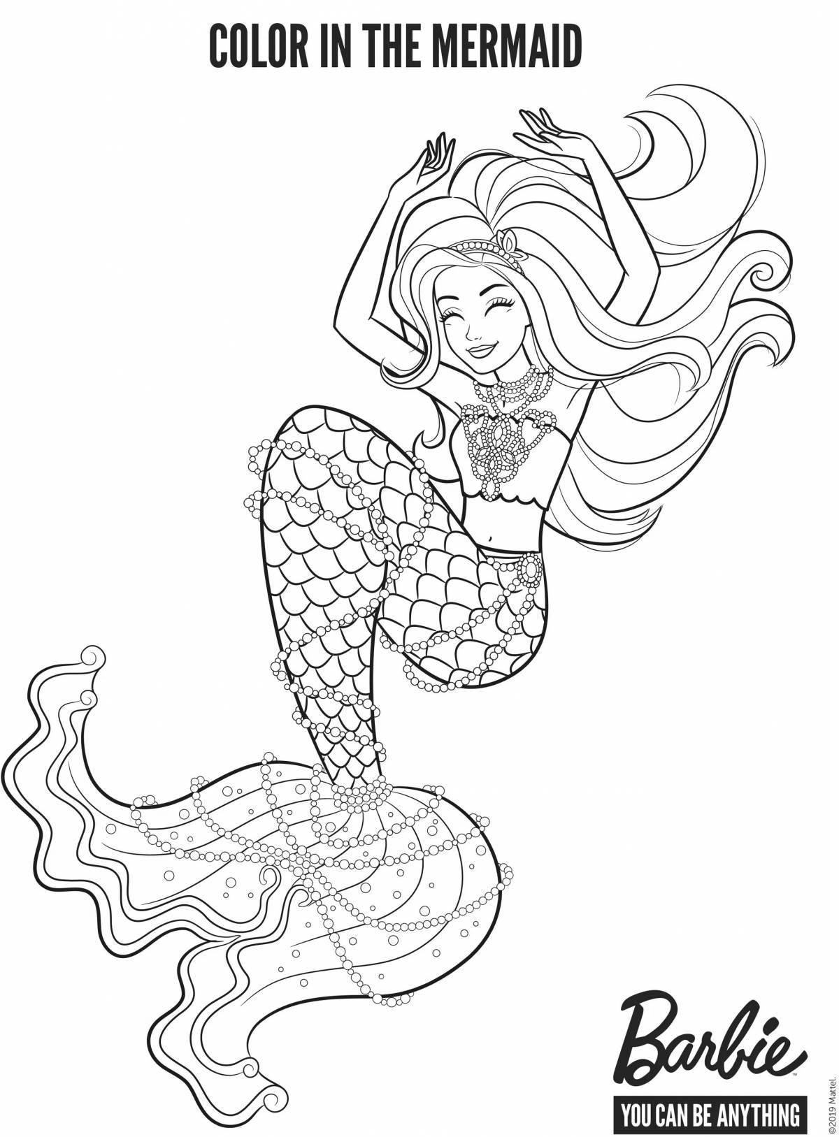 Magic barbie mermaid coloring book for girls