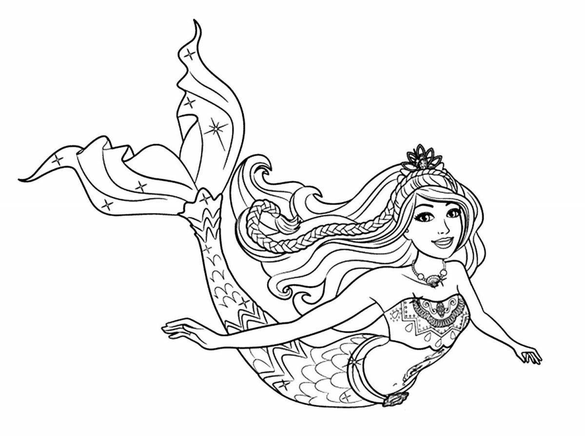 Gorgeous barbie mermaid coloring book for girls