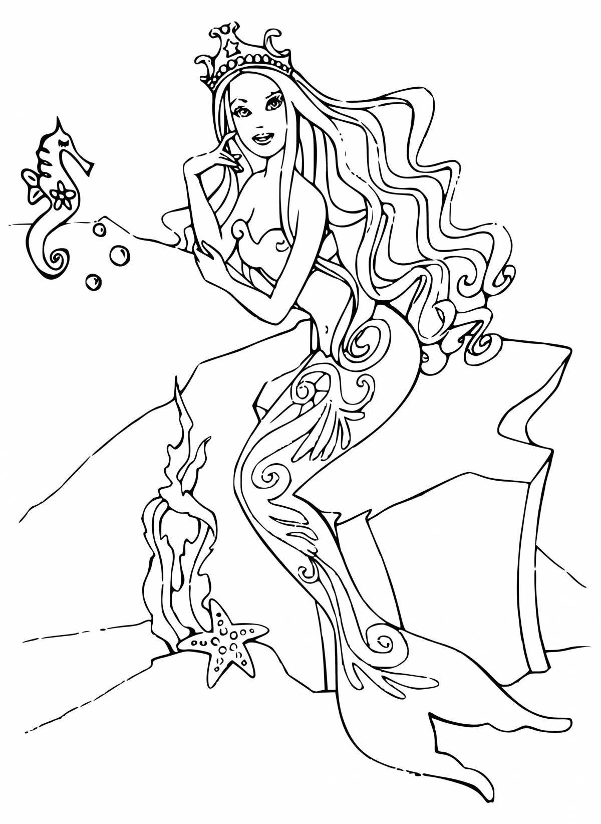 Dreamy barbie mermaid coloring book for girls