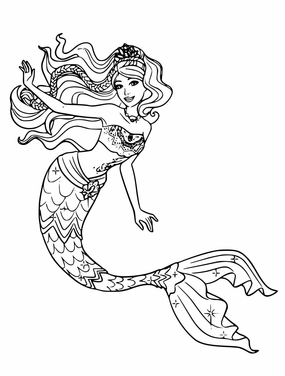 Whimsical barbie mermaid coloring book for girls