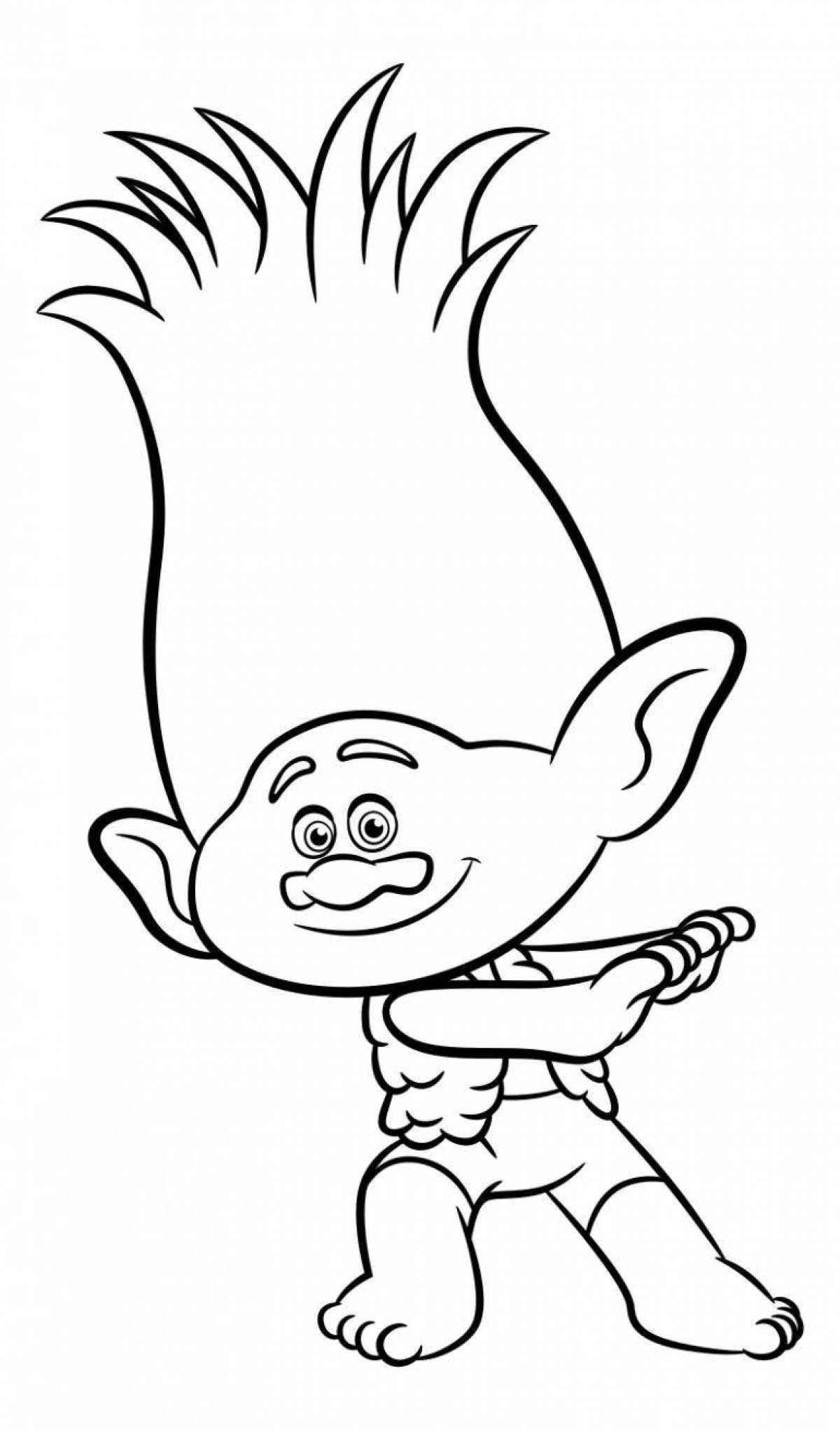 Adorable cartoon trolls coloring book