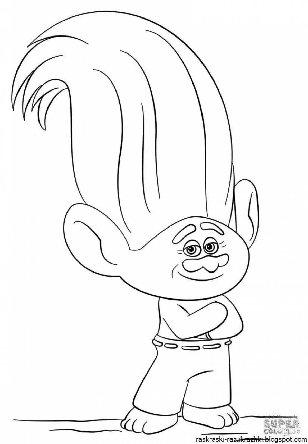 Animated cartoon trolls coloring book