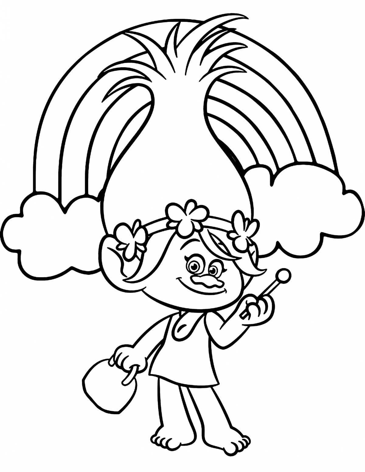 Humorous cartoon trolls coloring pages