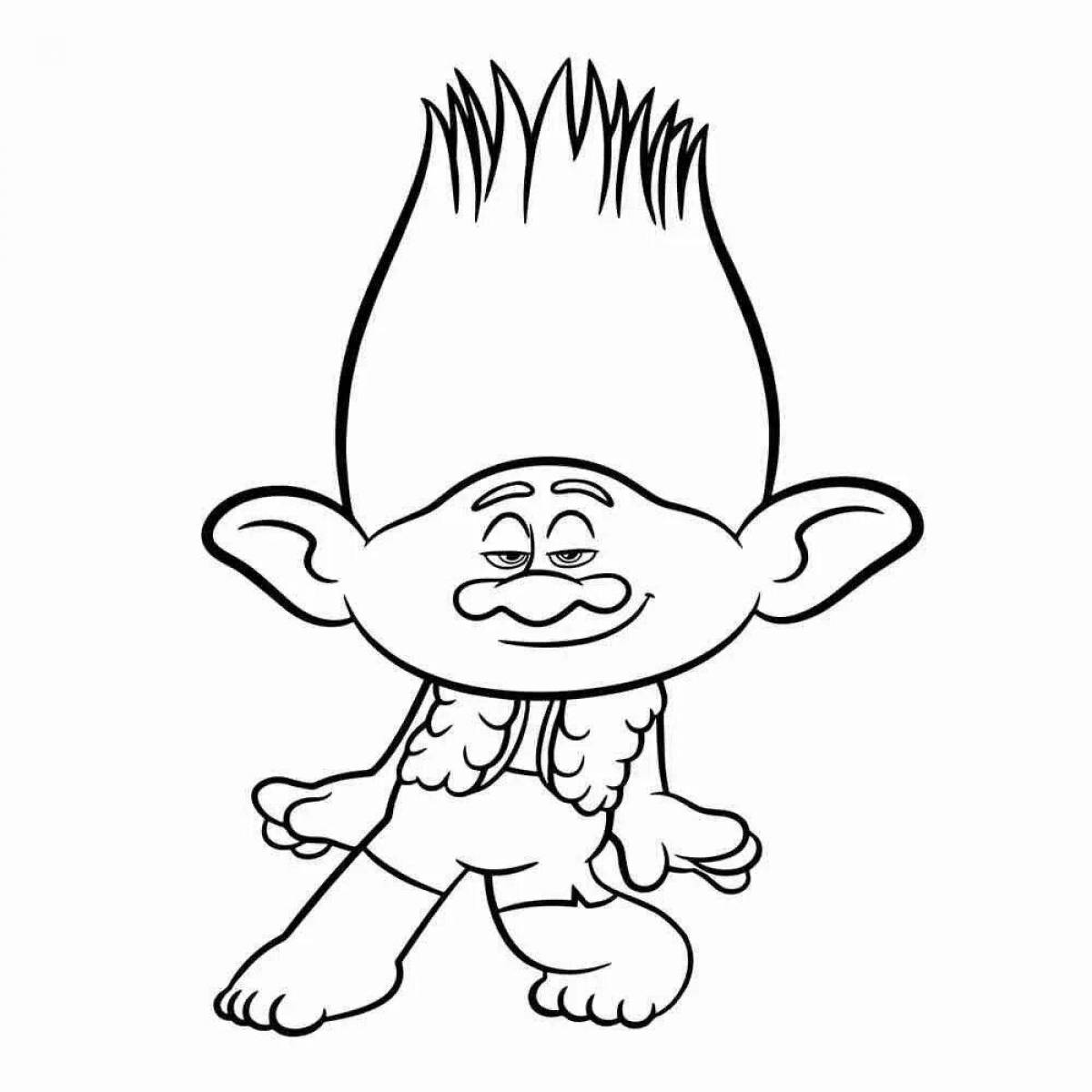Coloring book mischievous cartoon trolls