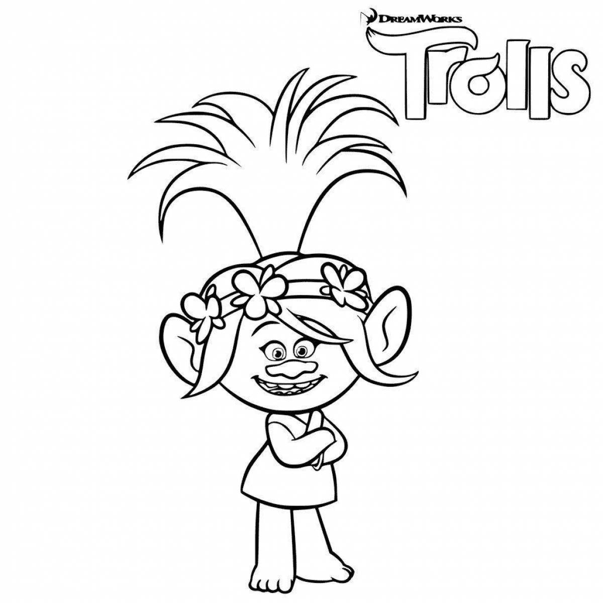Amazing cartoon trolls coloring pages