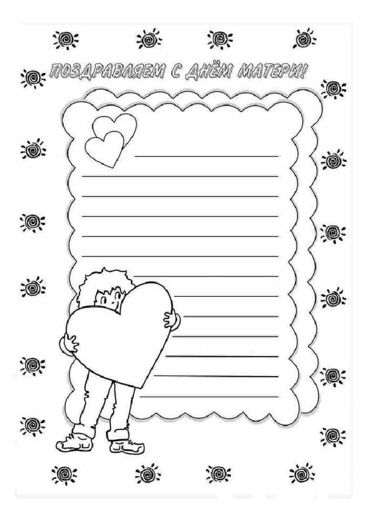 Coloring page bright mother's day card