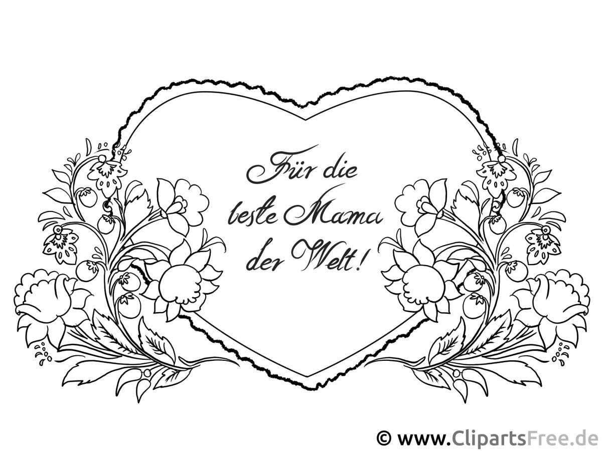 Playful mother's day coloring page