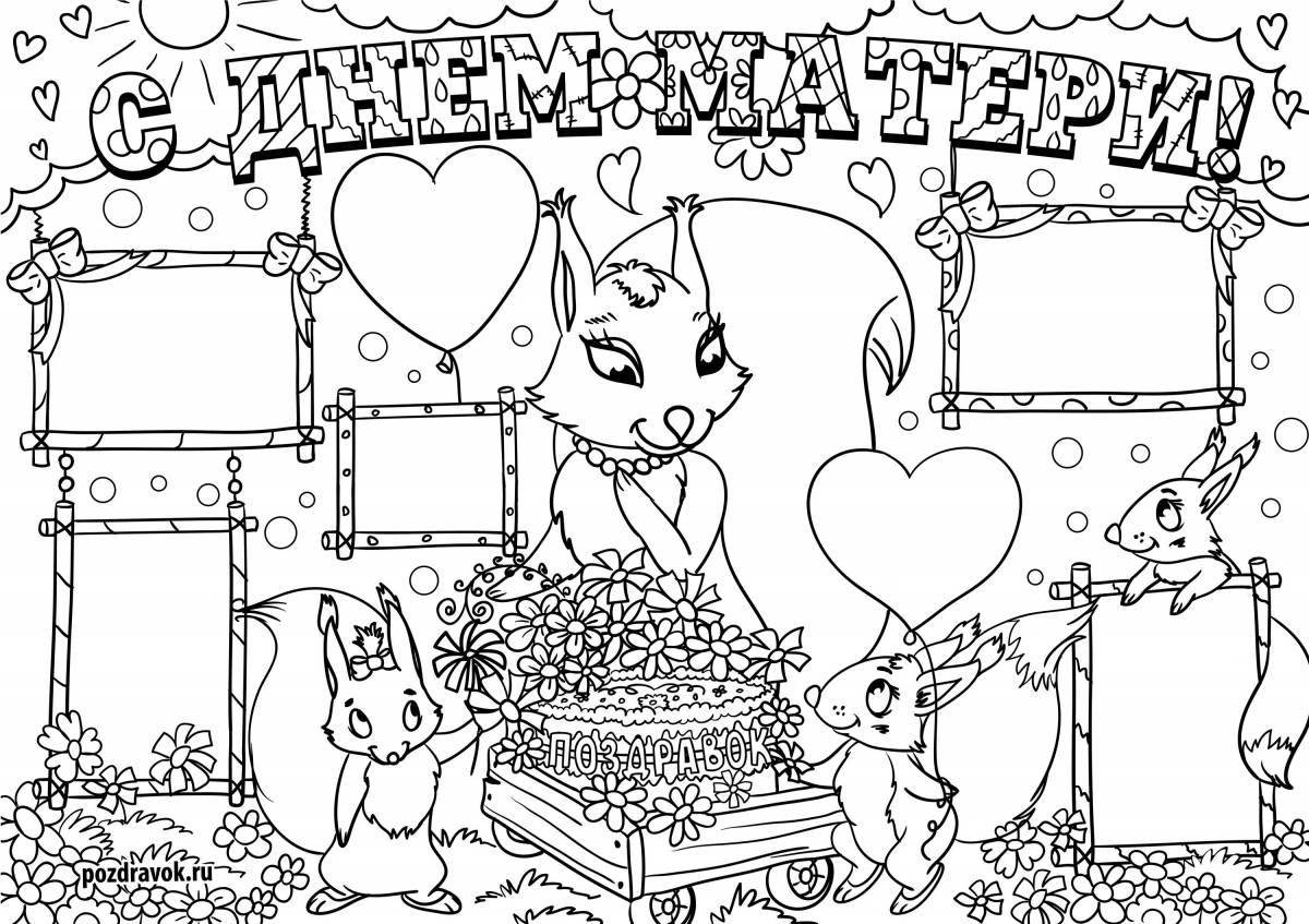 Happy mother's day coloring page