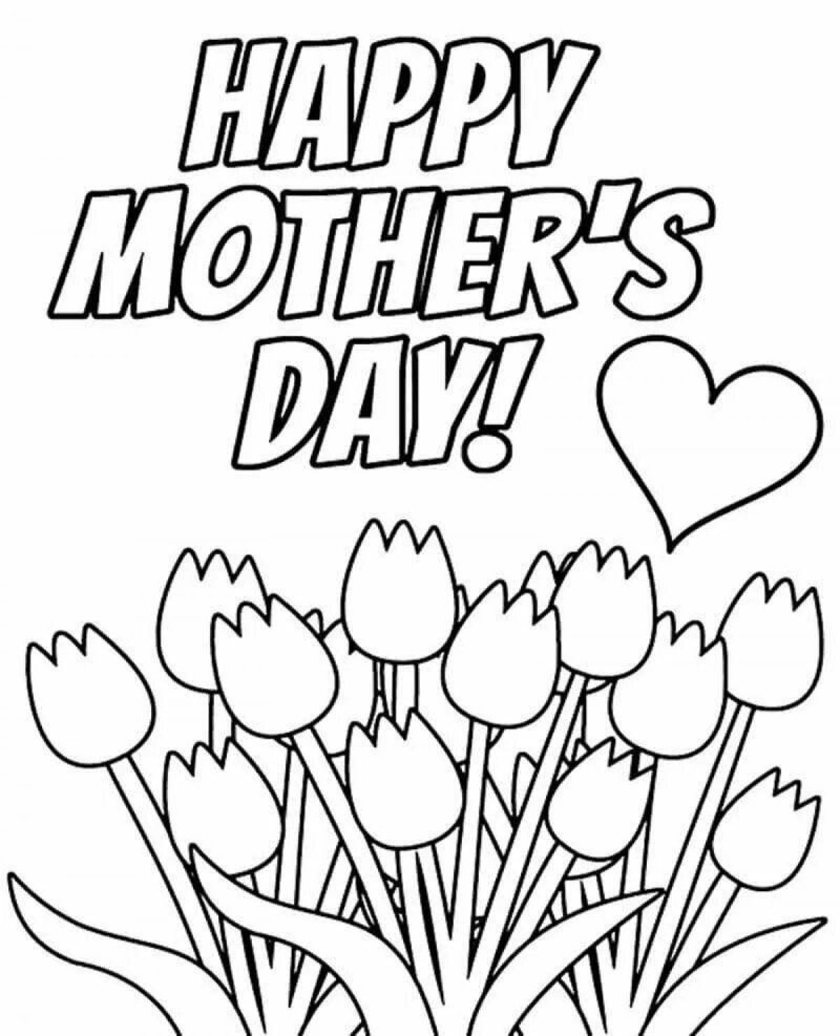Gorgeous Mother's Day card coloring page