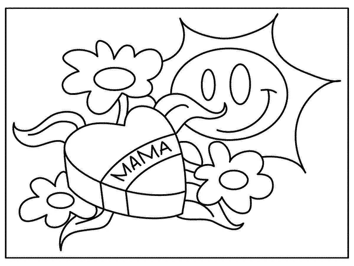 Coloring page great mother's day card