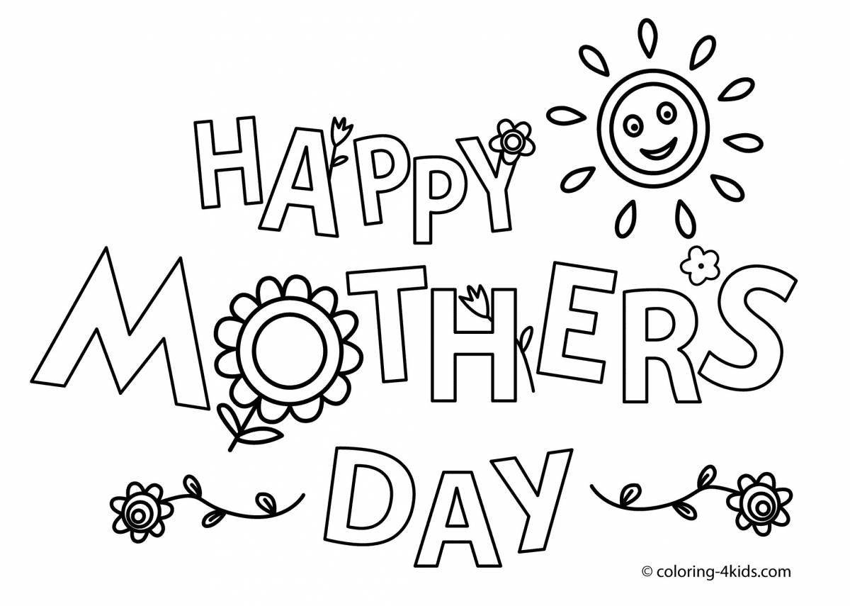 Colored mother's day card coloring book