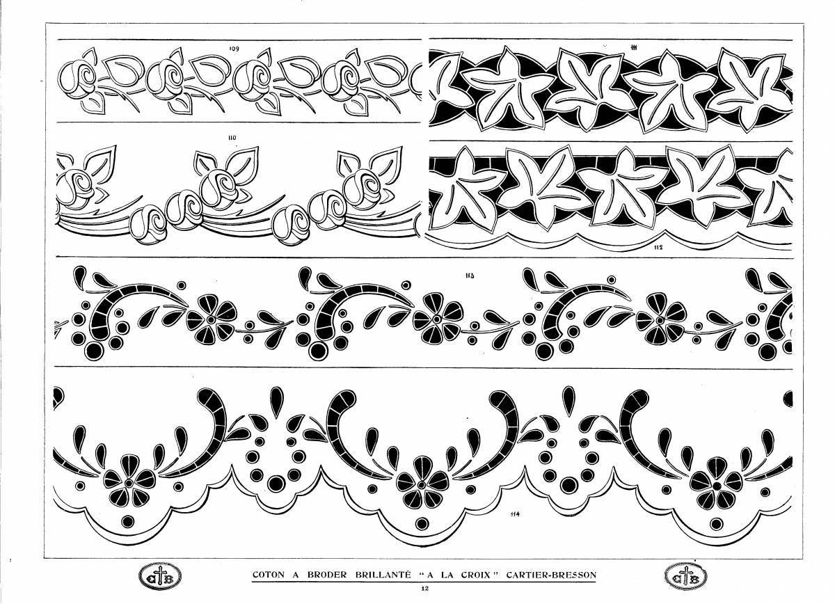 Coloring page exalted floral pattern stripes