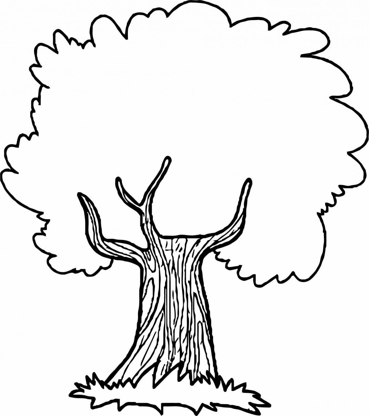 Exquisite oak coloring book for kids