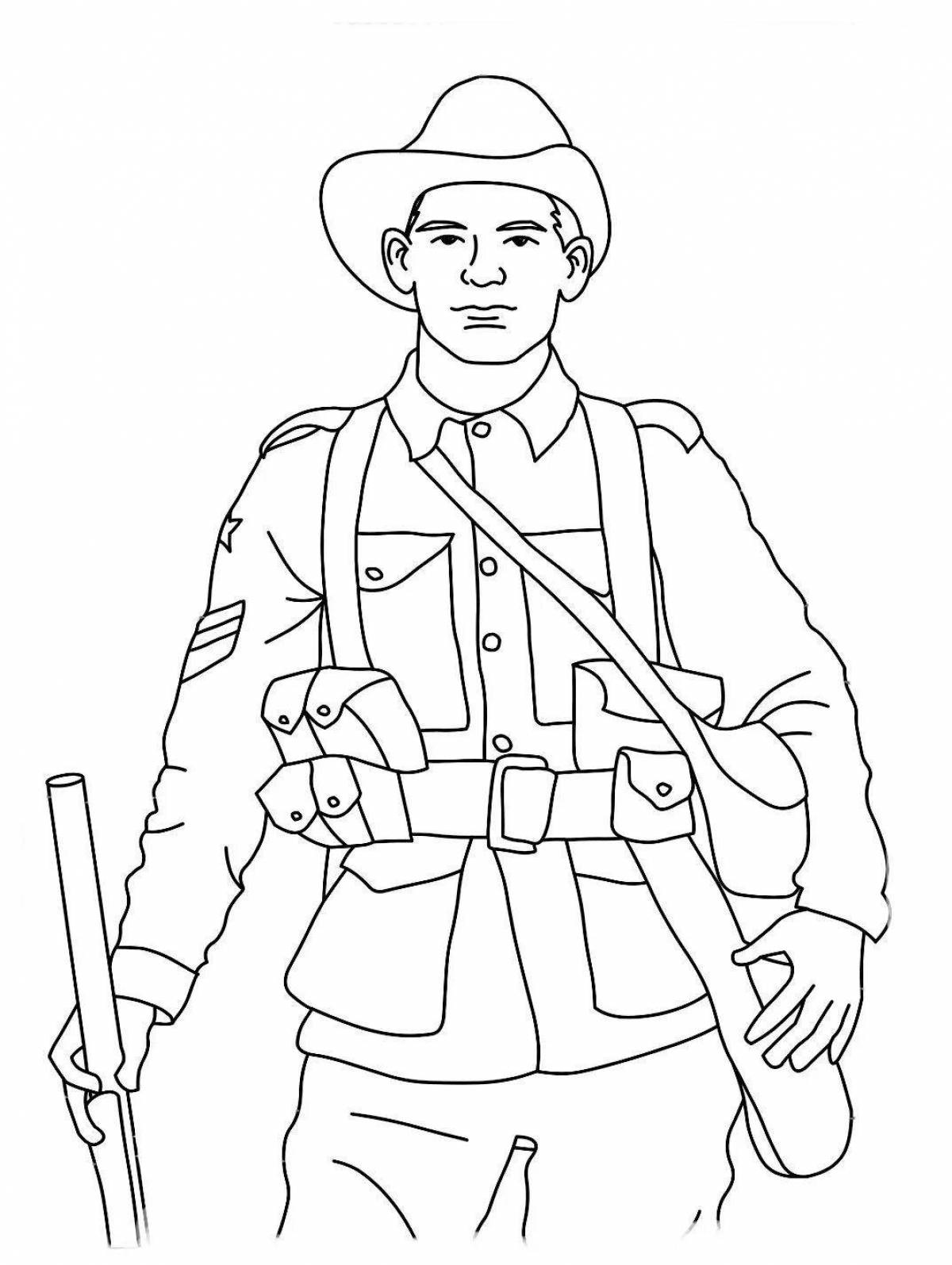 Adorable military coloring pages for kids