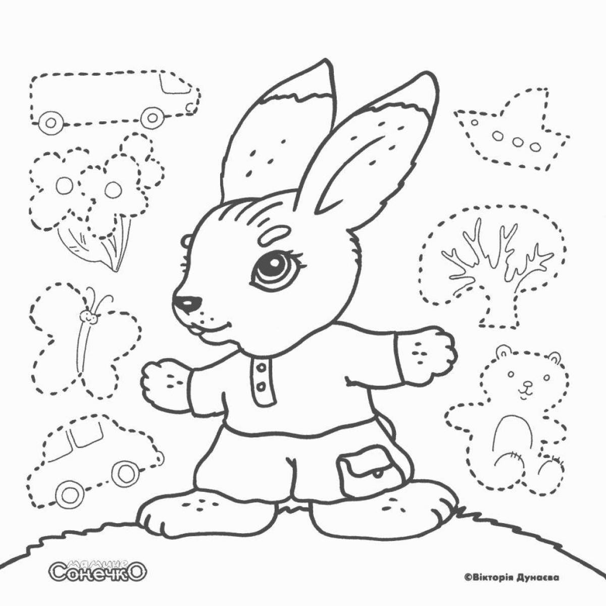 Magic coloring hare from a bun