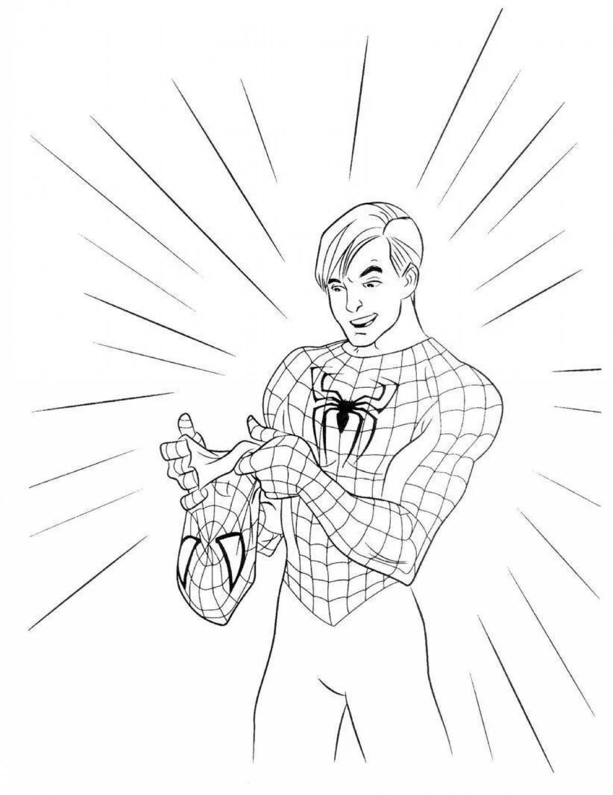 Funny coloring spider-man peter parker