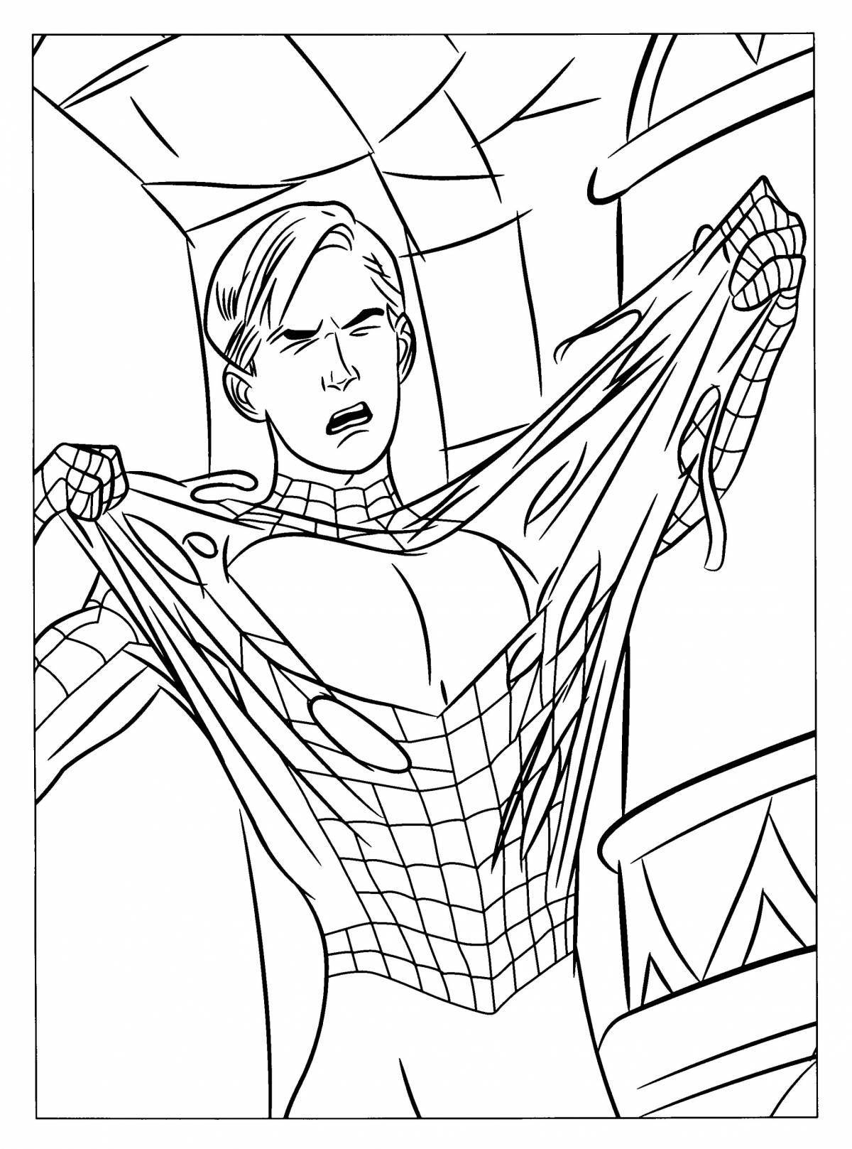 Peter parker spiderman freaky coloring book
