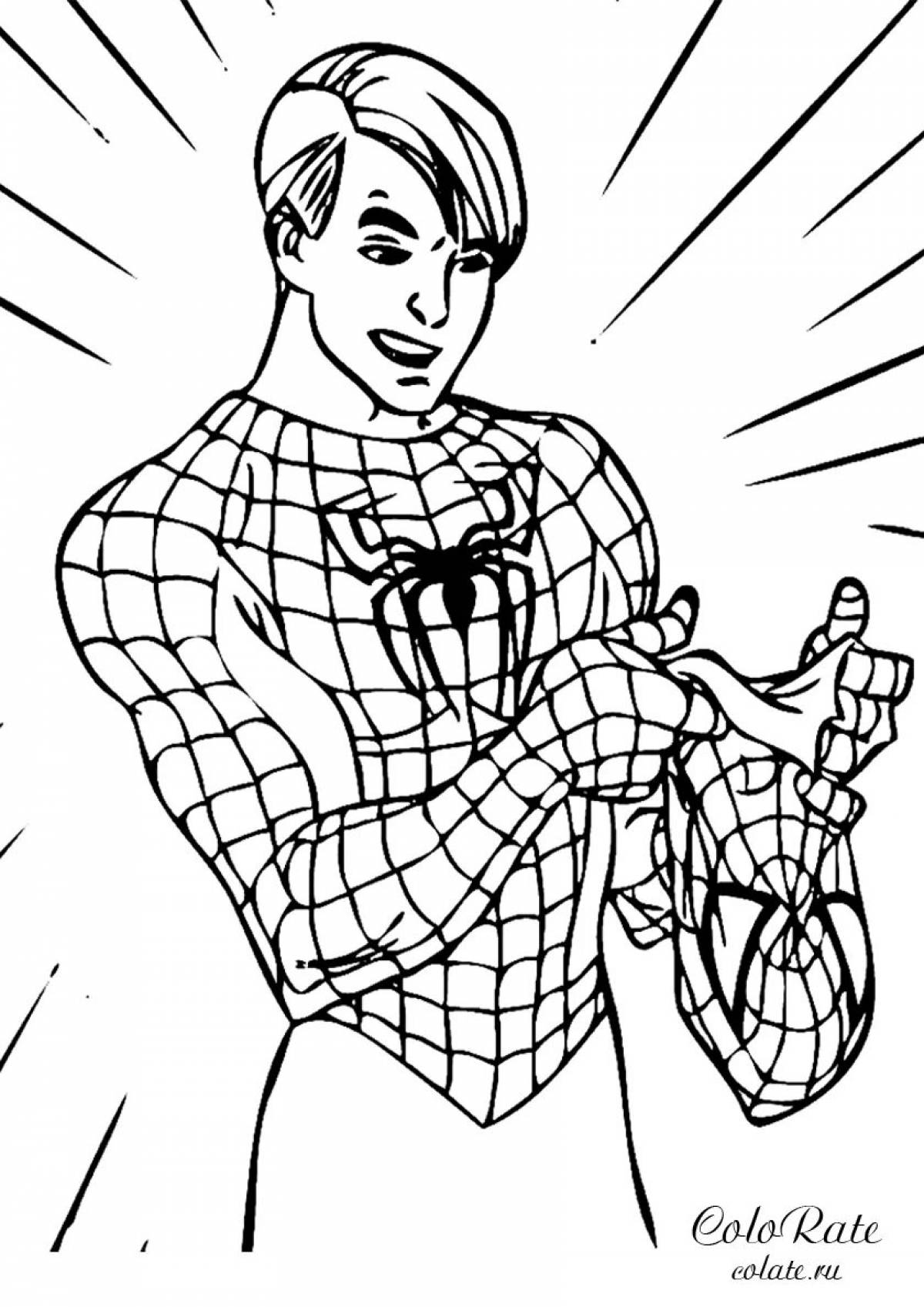 Creative coloring spiderman peter parker