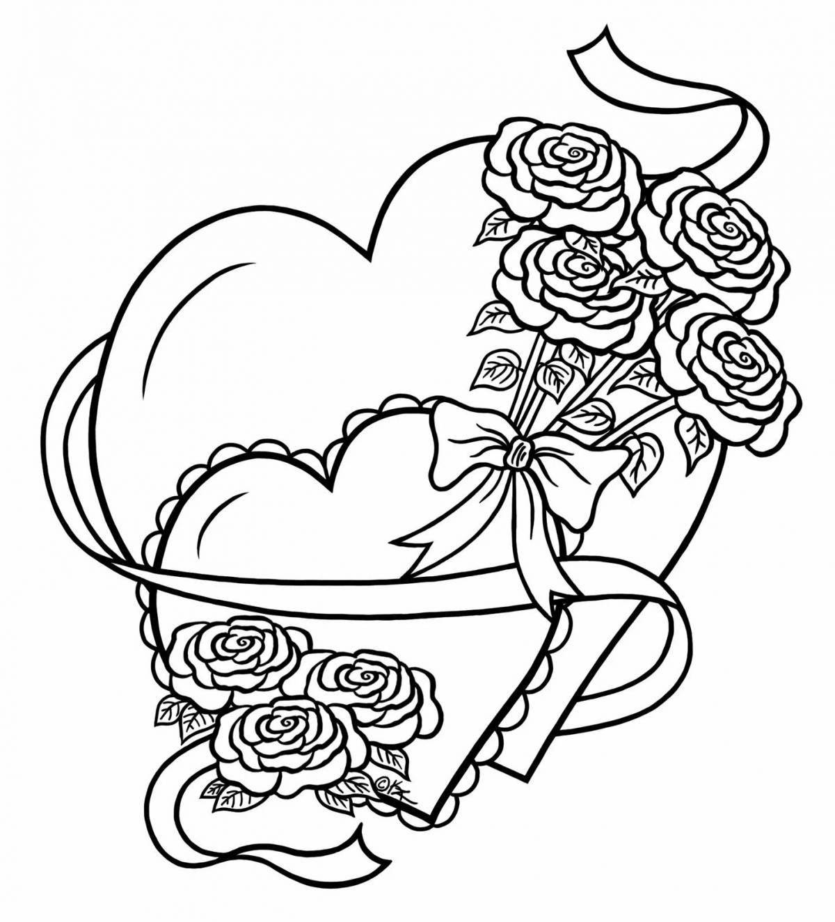 Great birthday coloring book with roses