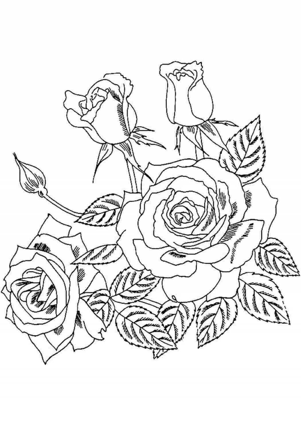 Great birthday rose coloring book