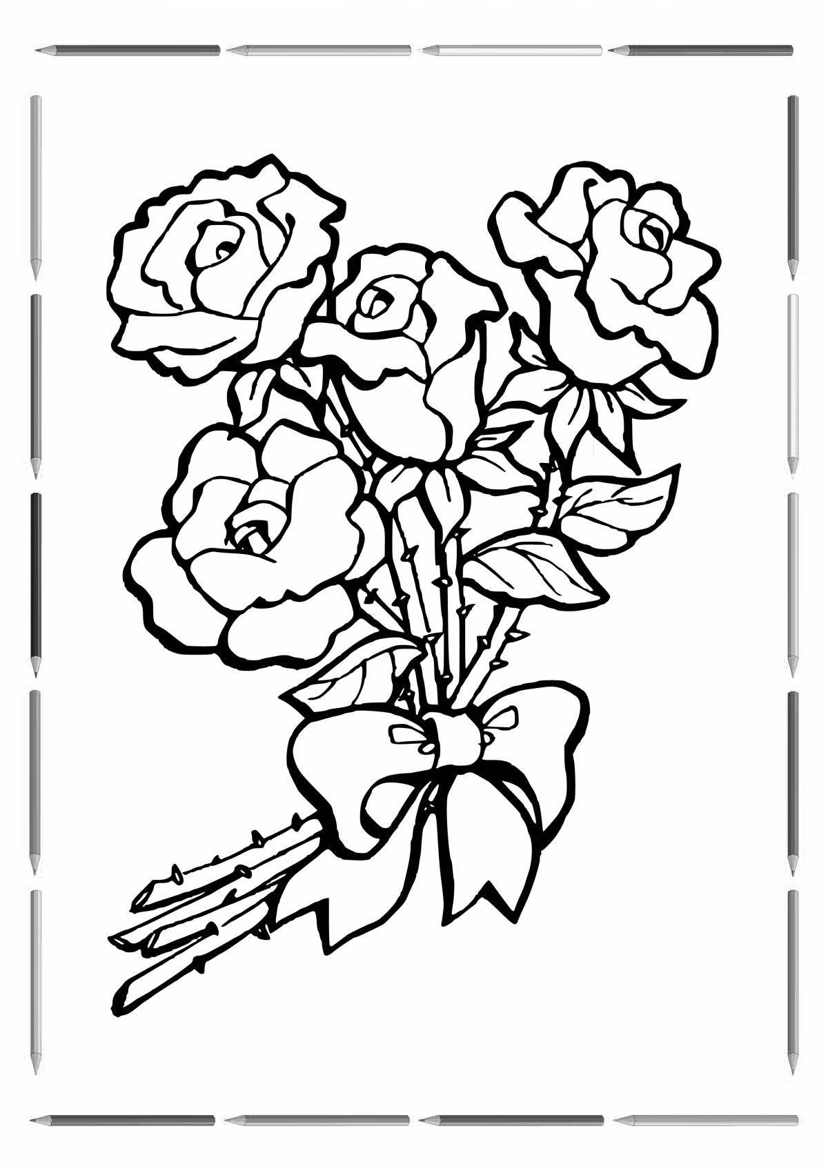 Happy birthday rose coloring book
