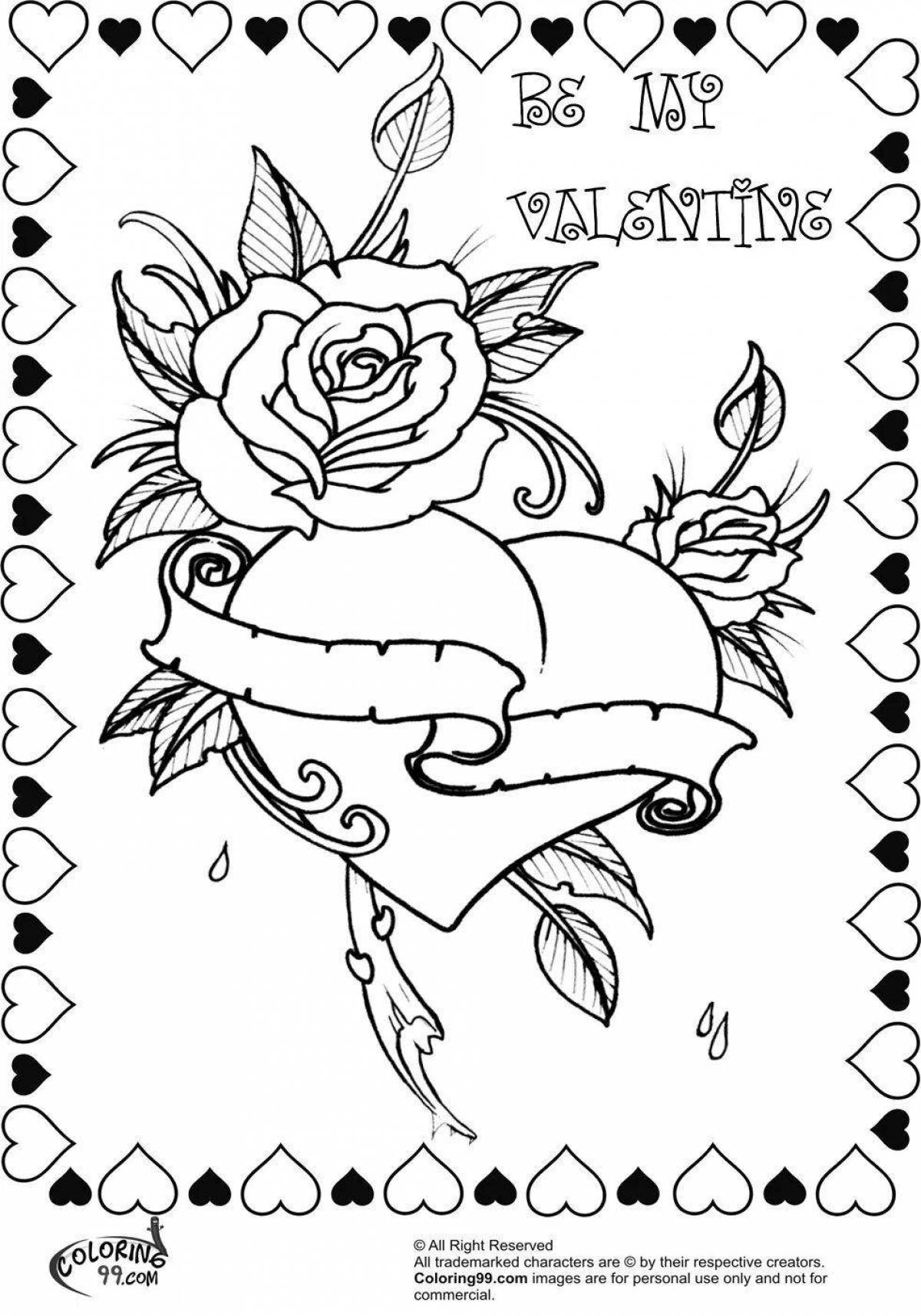 Elegant happy birthday rose coloring book