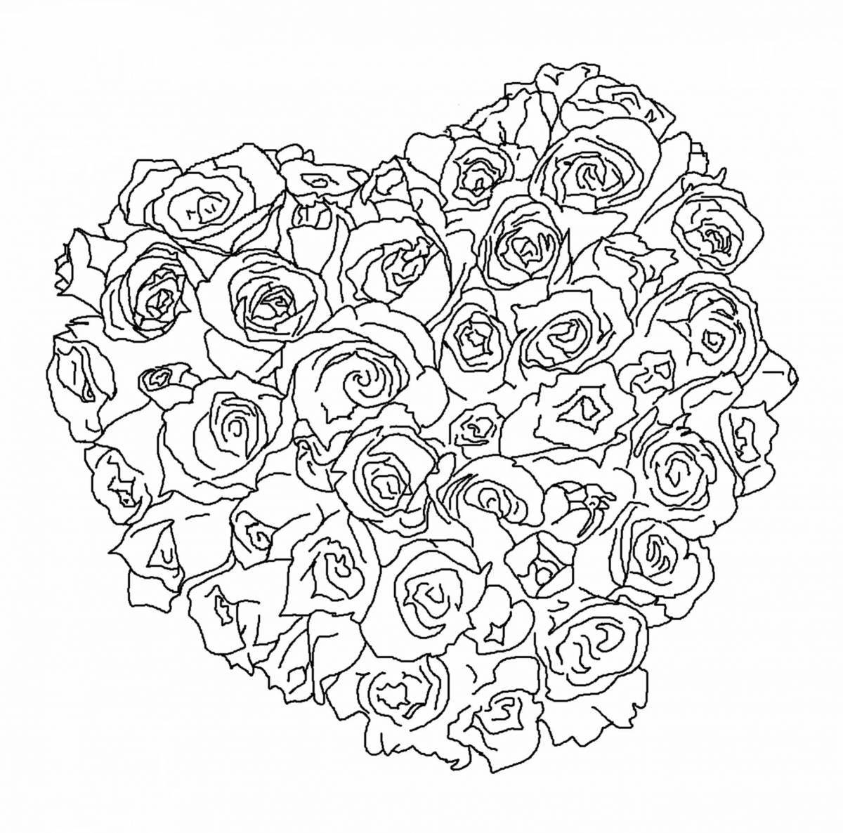 Сенсационная раскраска с розами с днем рождения