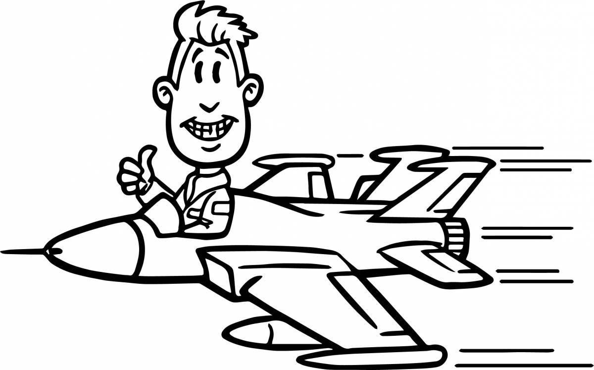 A fun military pilot coloring book for kids