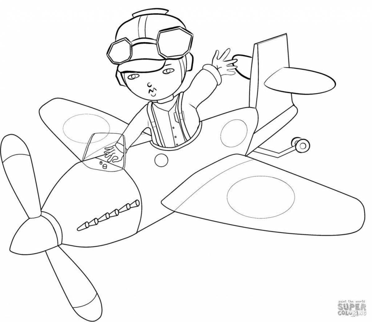 Majestic military pilot coloring book for kids