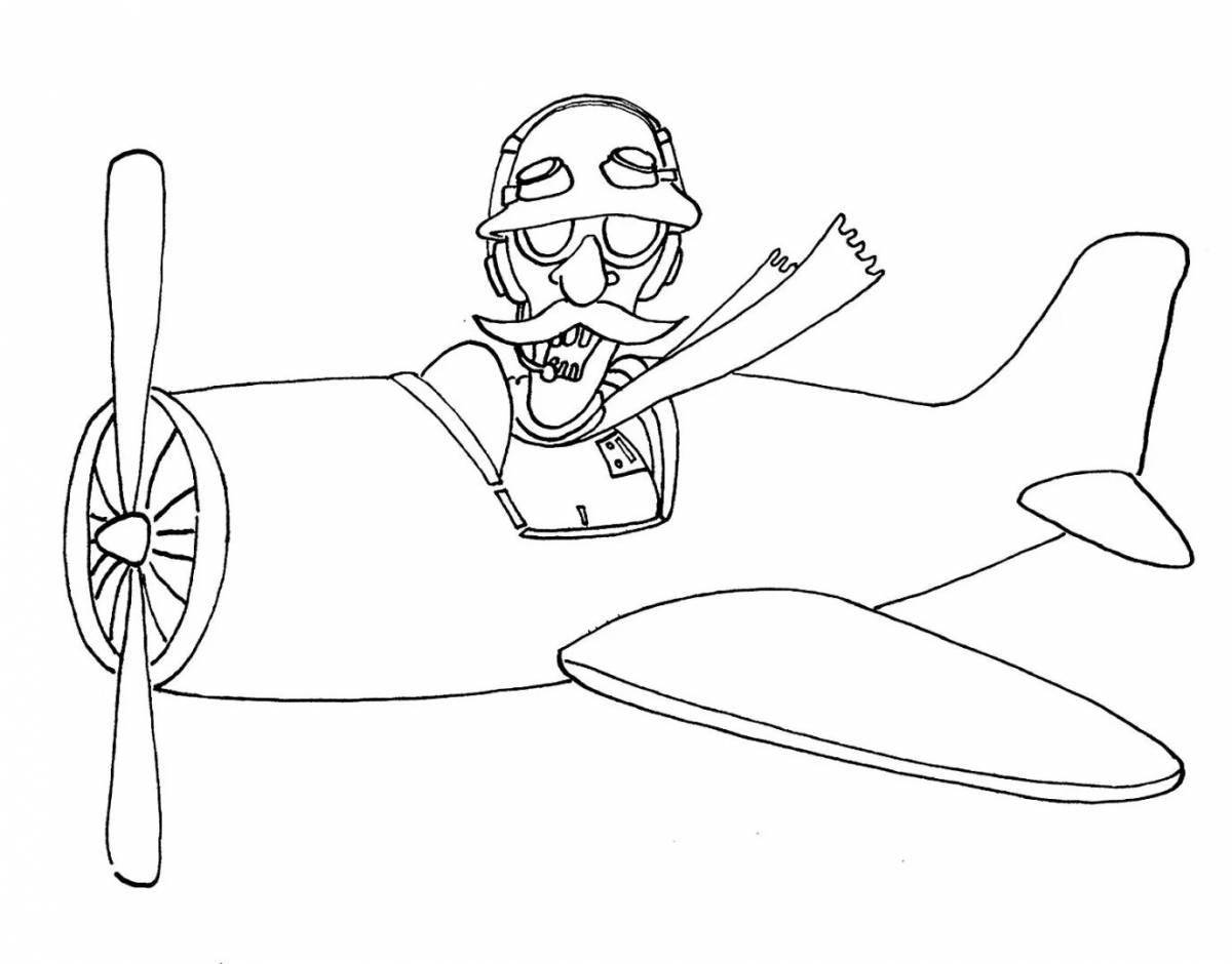 Glorious military pilot coloring pages for kids
