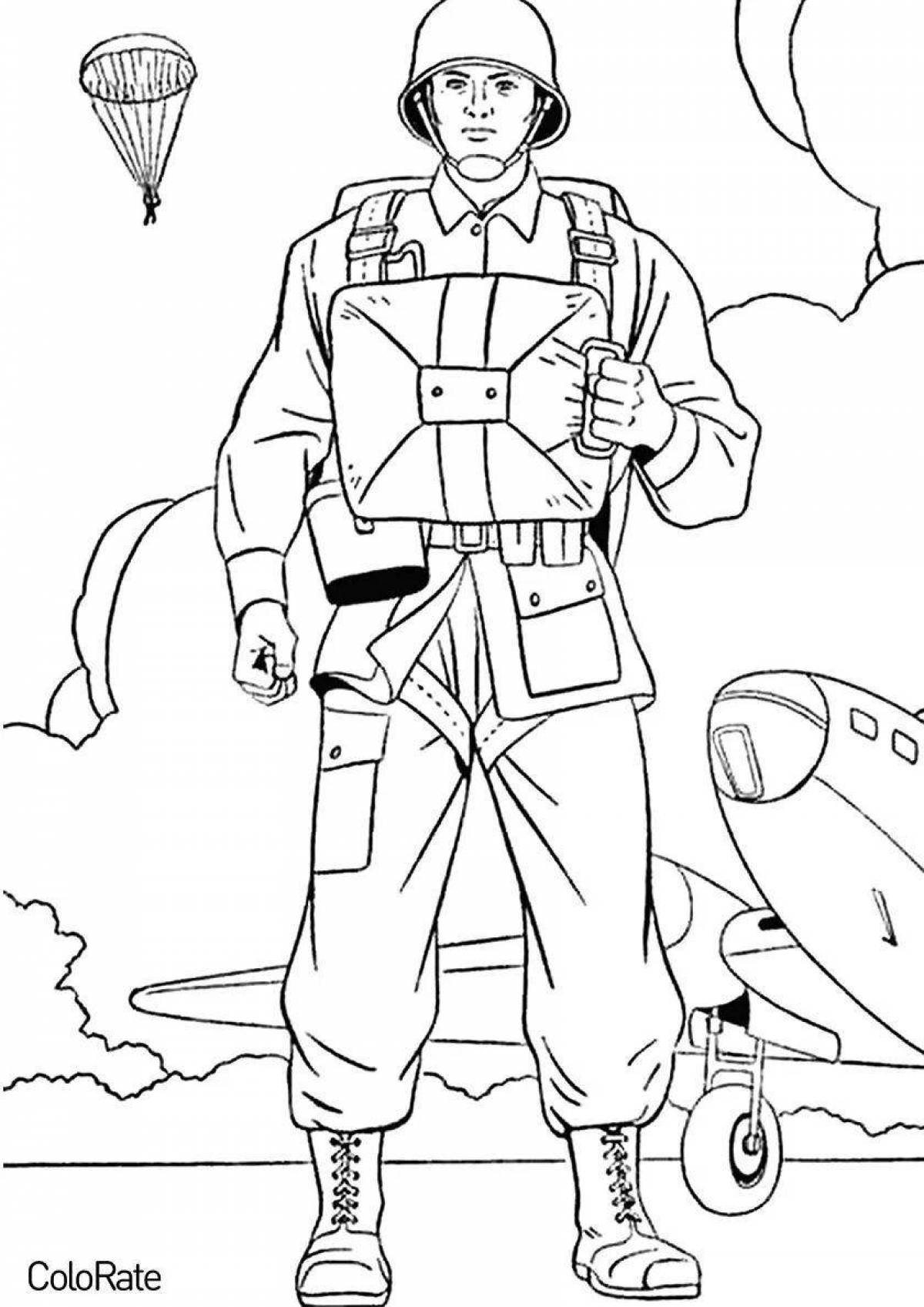 Adorable military pilot coloring pages for kids