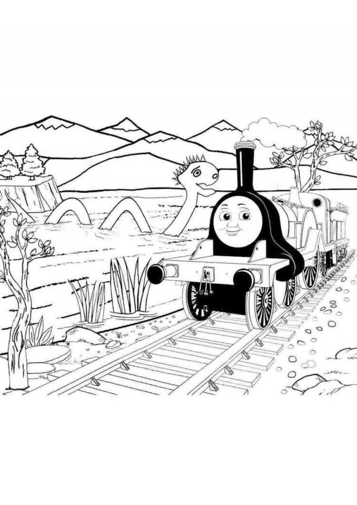 Поезд Томас страшный раскраска