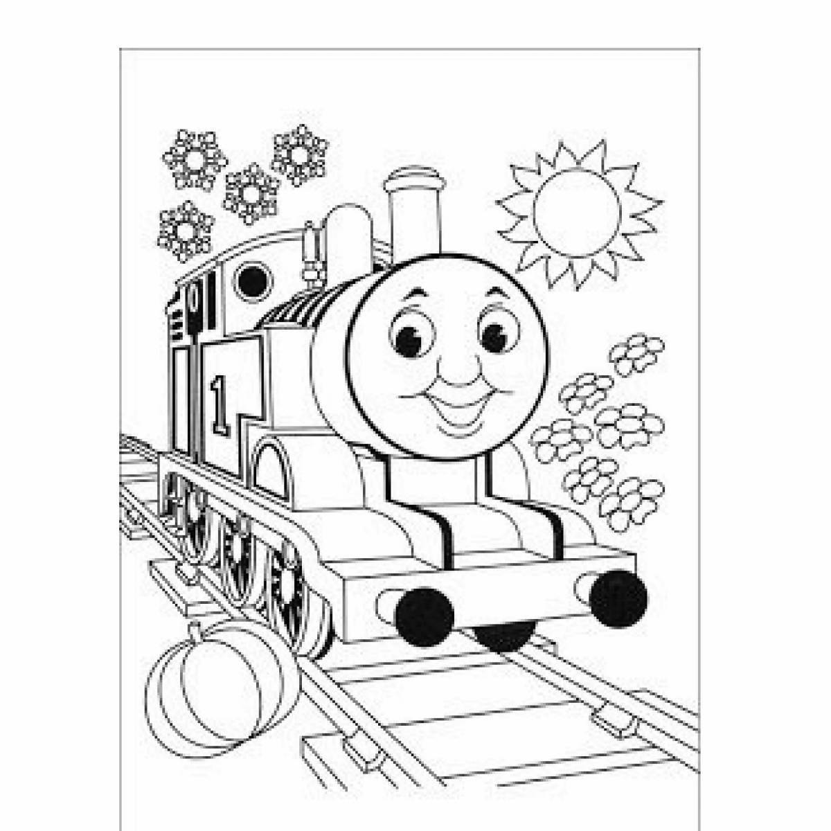Glorious Spiderman Thomas the Tank Engine Coloring Page