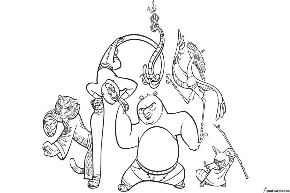 Colorful kung fu panda coloring page 3