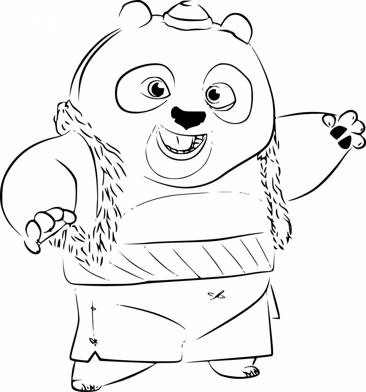 Милая кунг-фу панда 3 раскраска