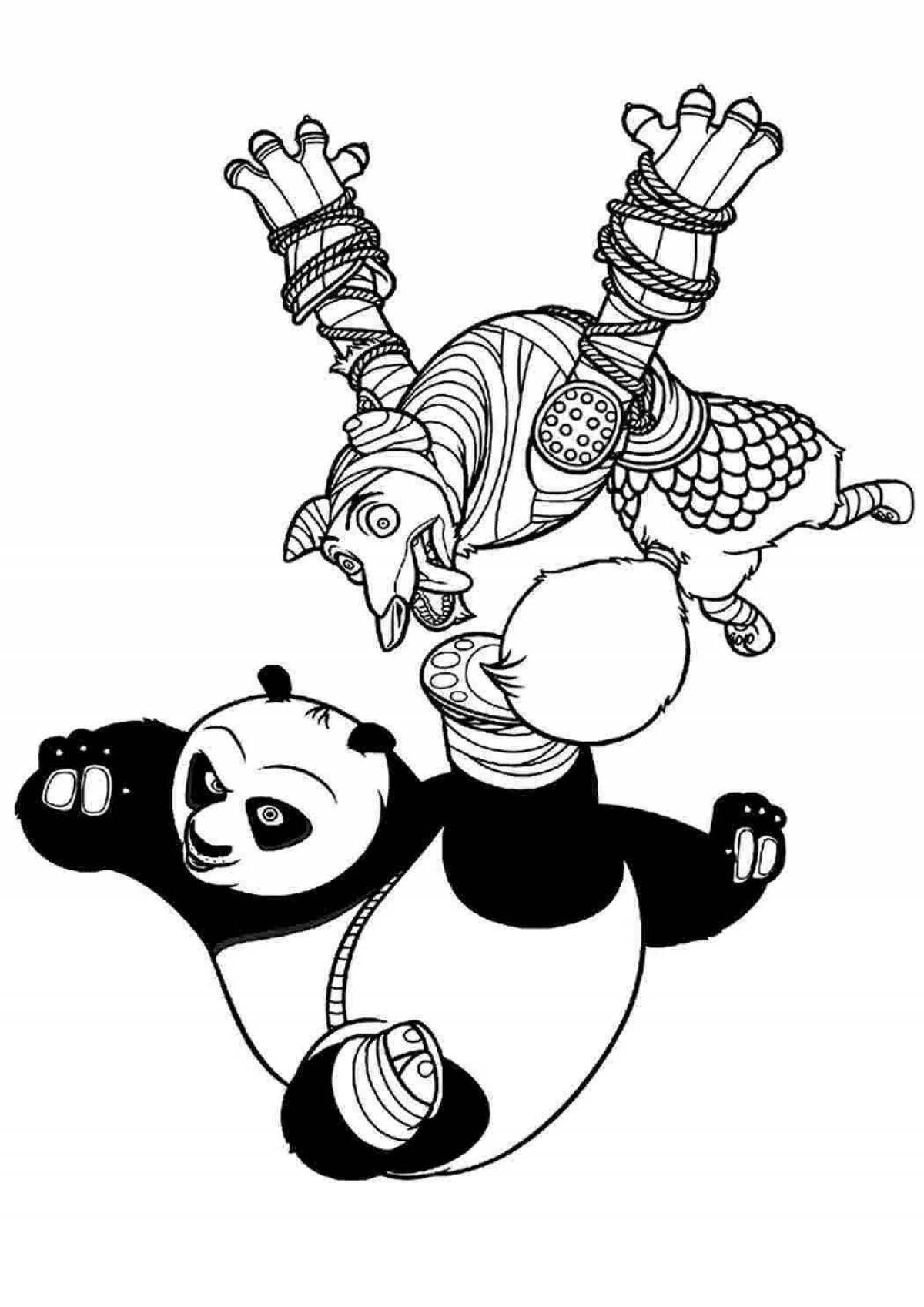 Чудесная кунг-фу панда 3 раскраска