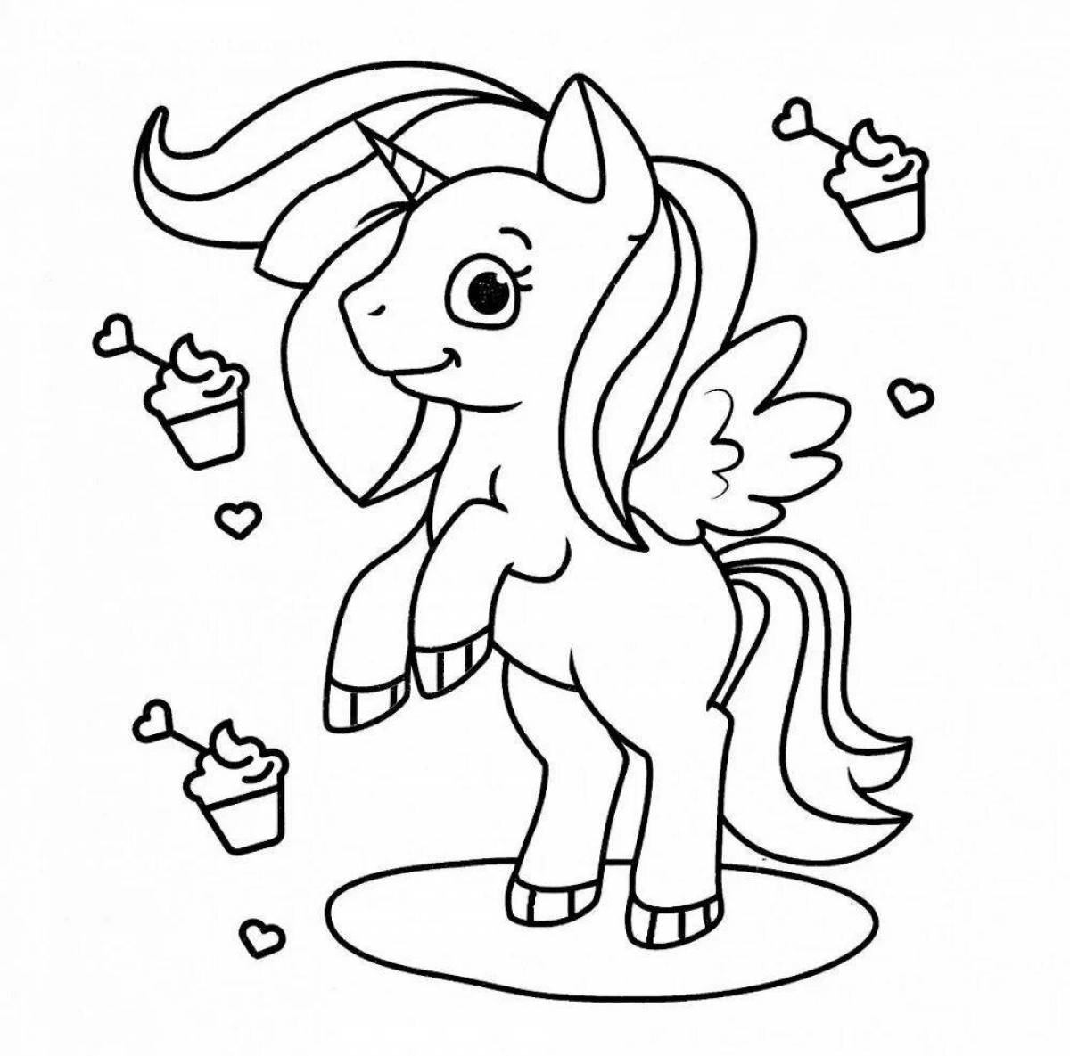 Unicorn coloring book for girls