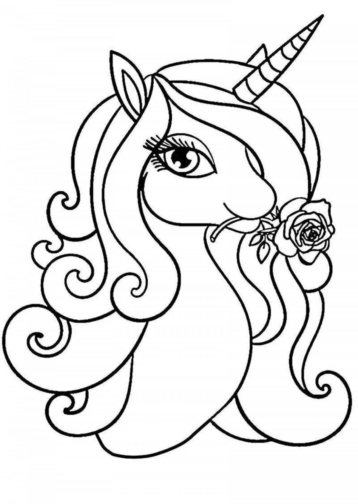 Elegant coloring book for girls with unicorn print